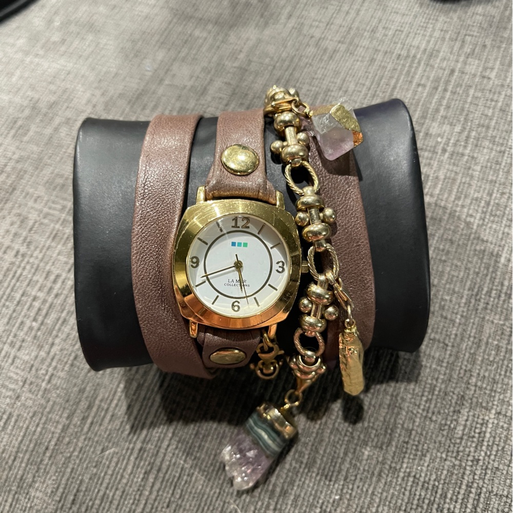 La Mer wrap watch with stones